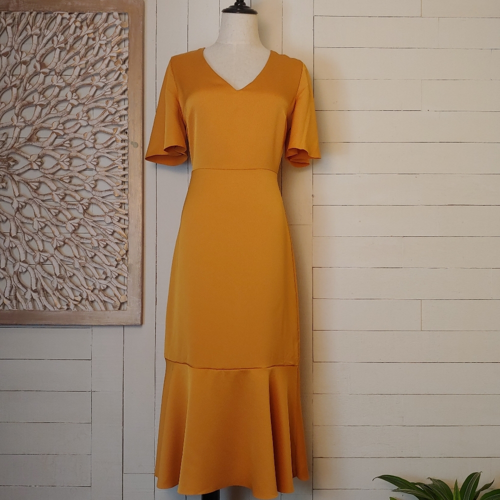 Banana Republic Marigold Flutter-Sleeve Midi Dress Size 2P